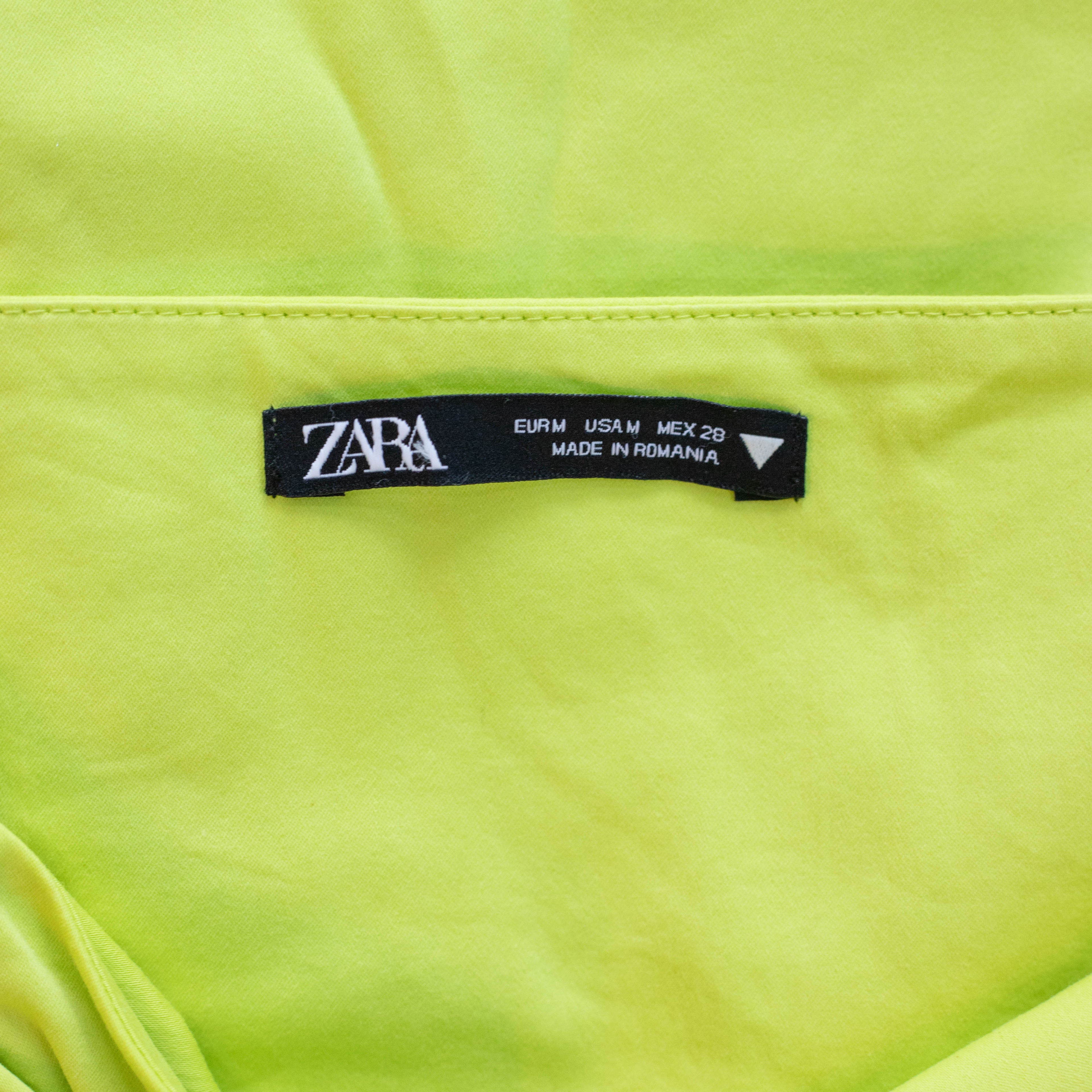 Zara Lime Side Cut-out Mini Dress