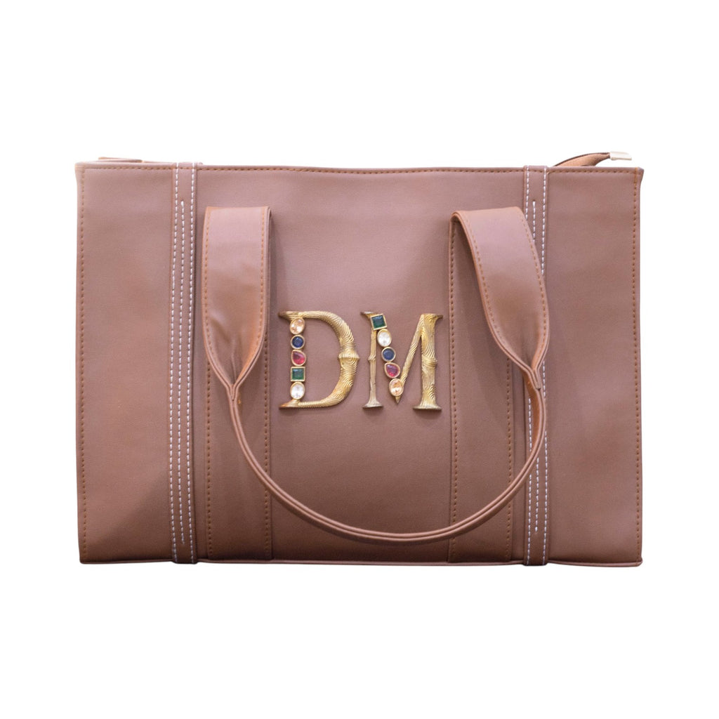 Prerto Diana Personalized Brown Tote Bag