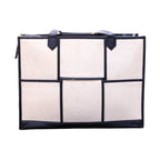 Hues Studio Beige & Black Ace Tote Bag
