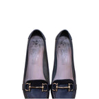 Salvatore Ferragamo Black Leather Gancini Loafer Pumps