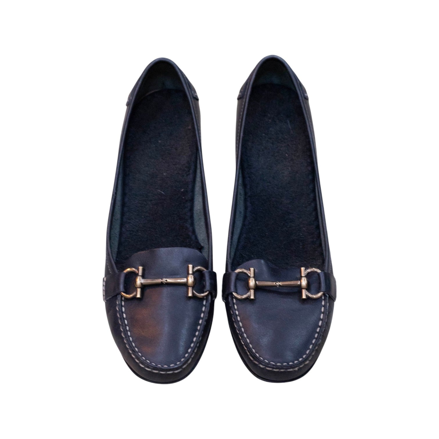 Salvatore Ferragamo “Malmo 70” Black Calf Leather Horsebit Heeled Loafers