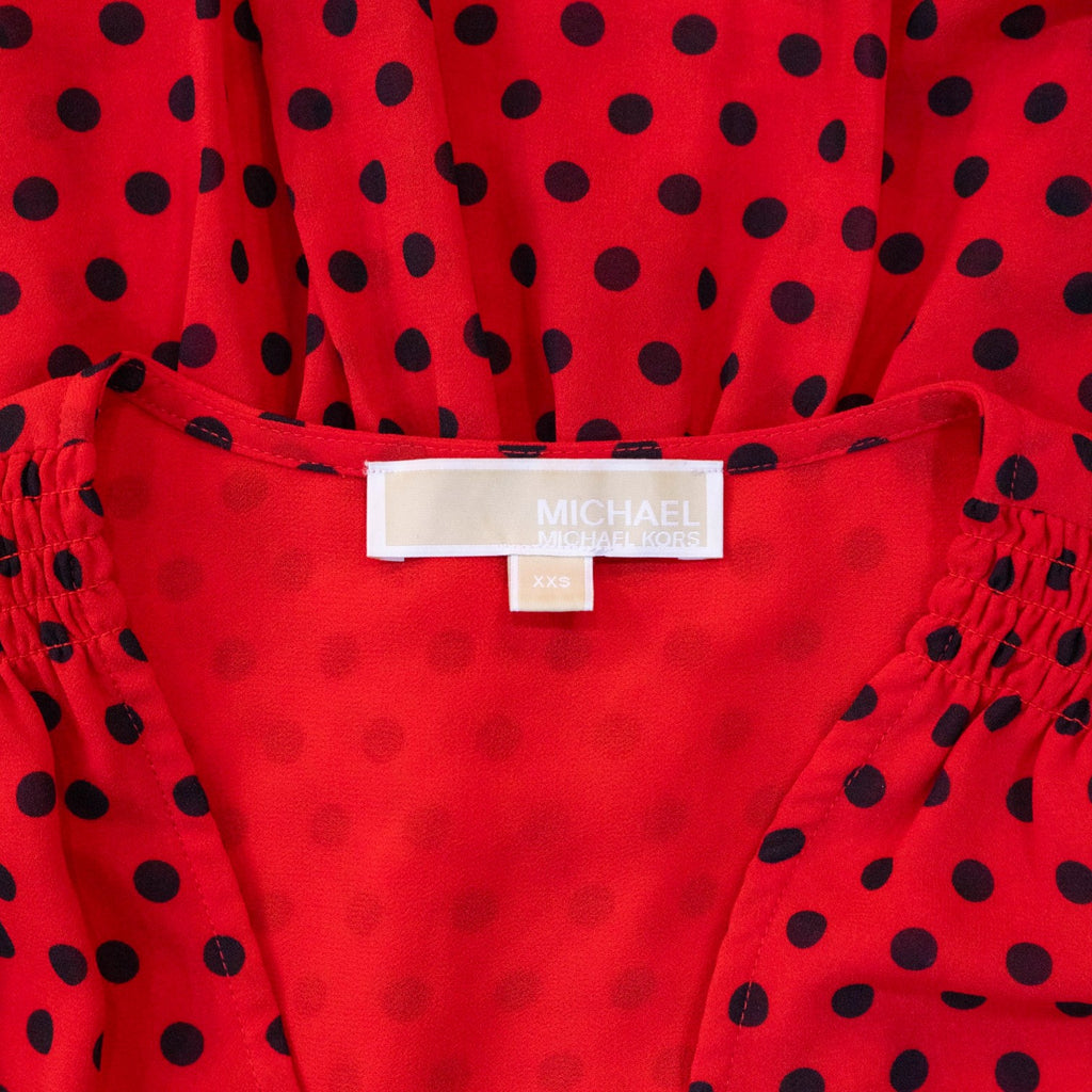 Michael Kors Red Black Polka Dotted Dress