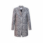 Promod Black & Beige Leopard Printed Longline Overcoat