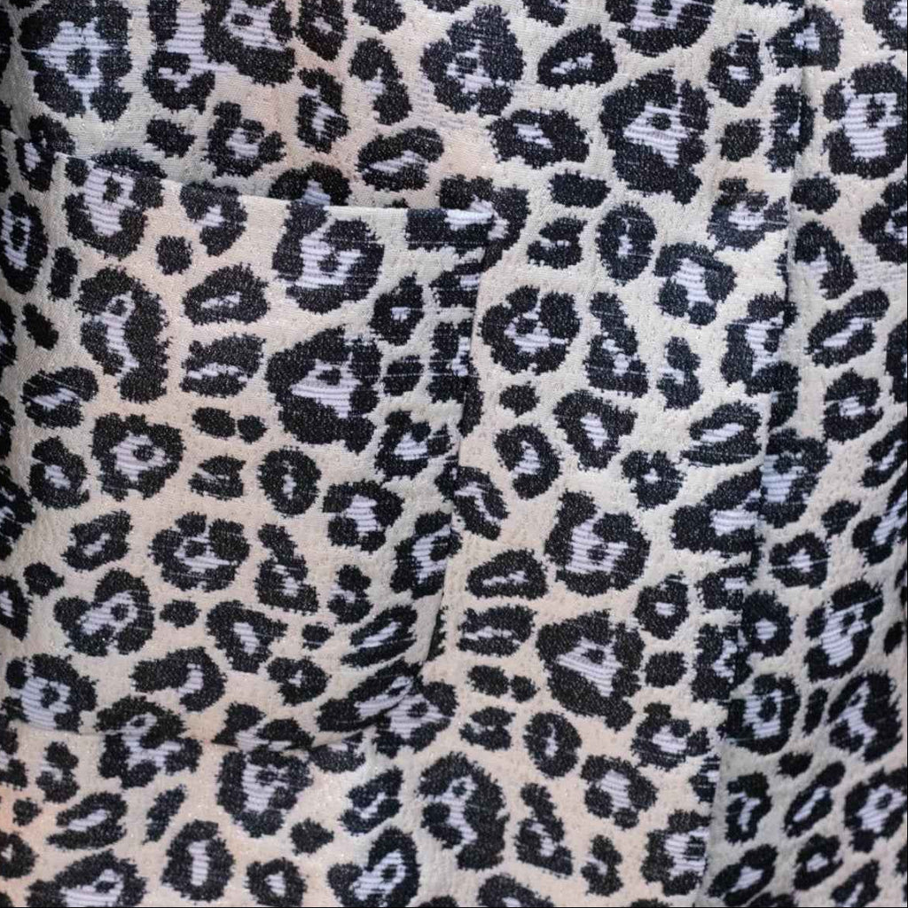 Promod Black & Beige Leopard Printed Longline Overcoat
