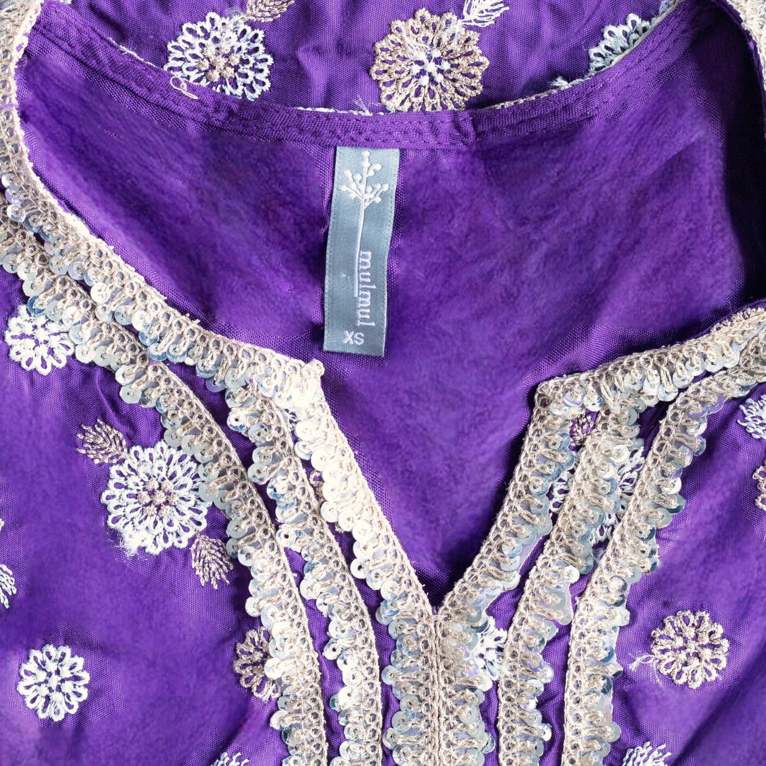 Mulmul Surkh Silk Purple Kurta with Lehenga Set
