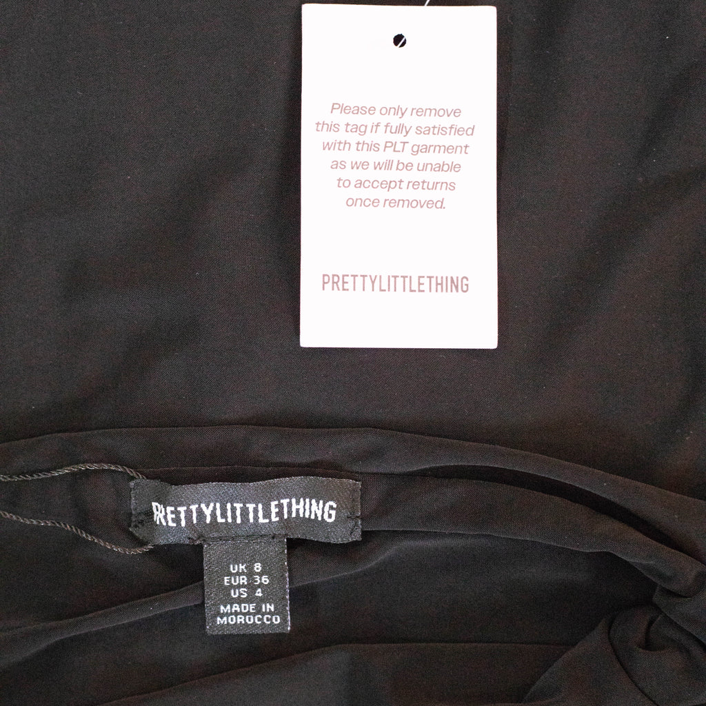 PrettyLittleThing Black Bandeau Maxi Dress with Keyhole Detail