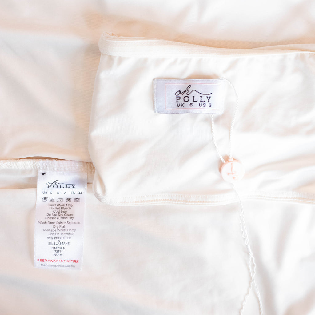 Oh Polly Ivory Ring-Detail Maxi Dress