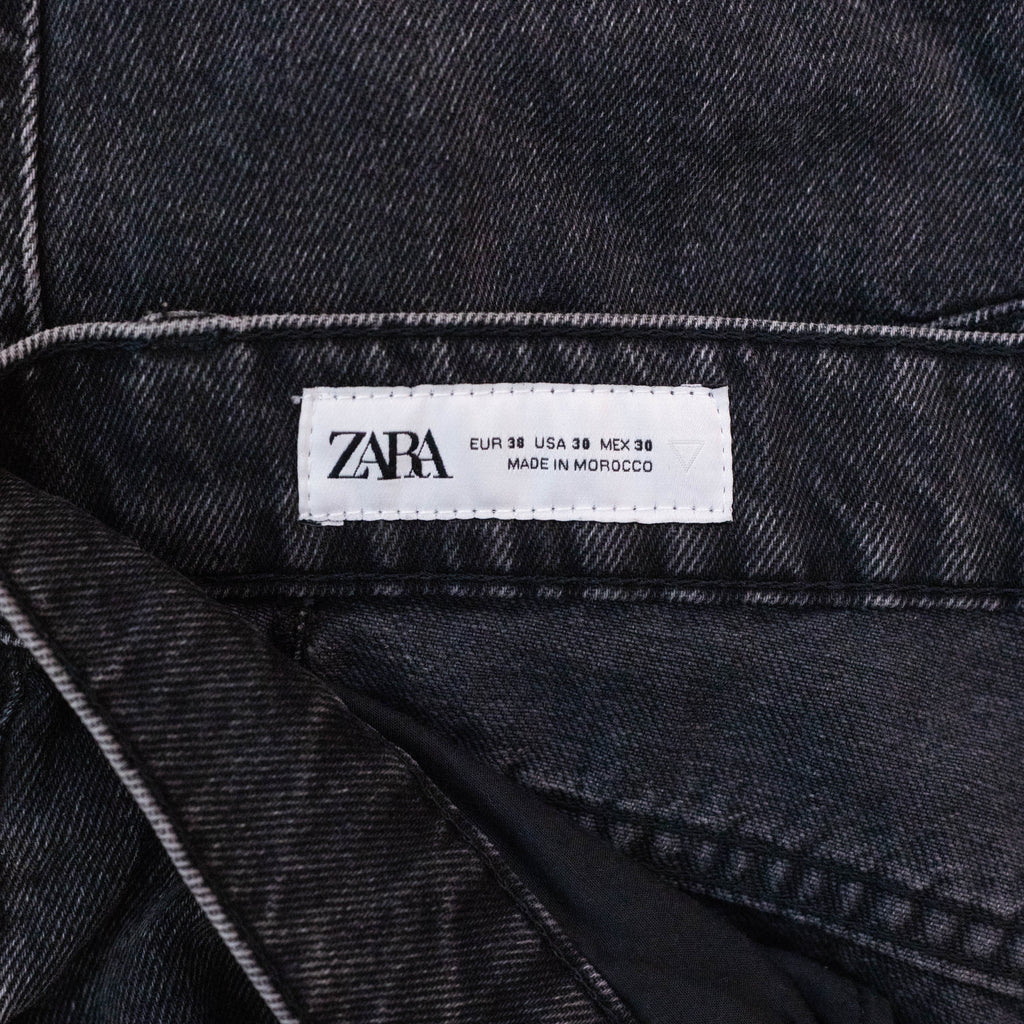 Zara Grey-Black Multi-Pocket Cargo Jeans