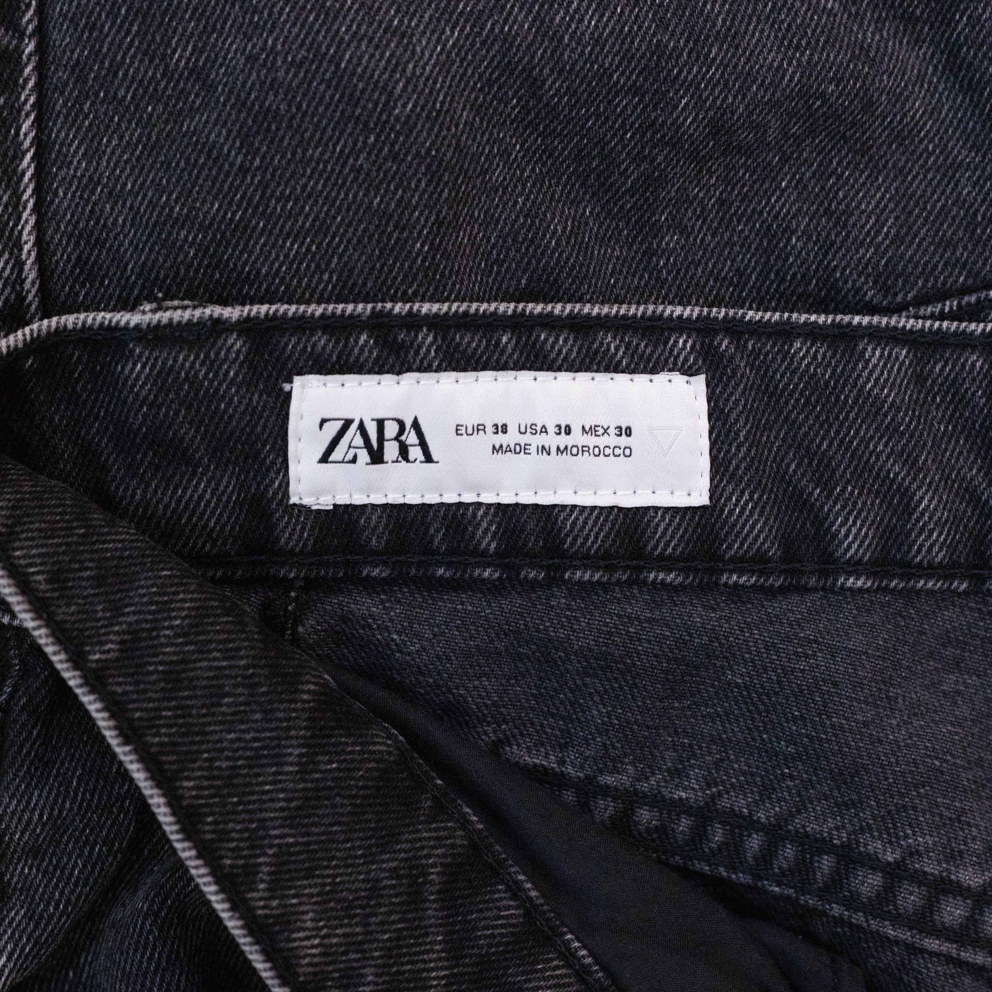 Zara Grey-Black Multi-Pocket Cargo Jeans