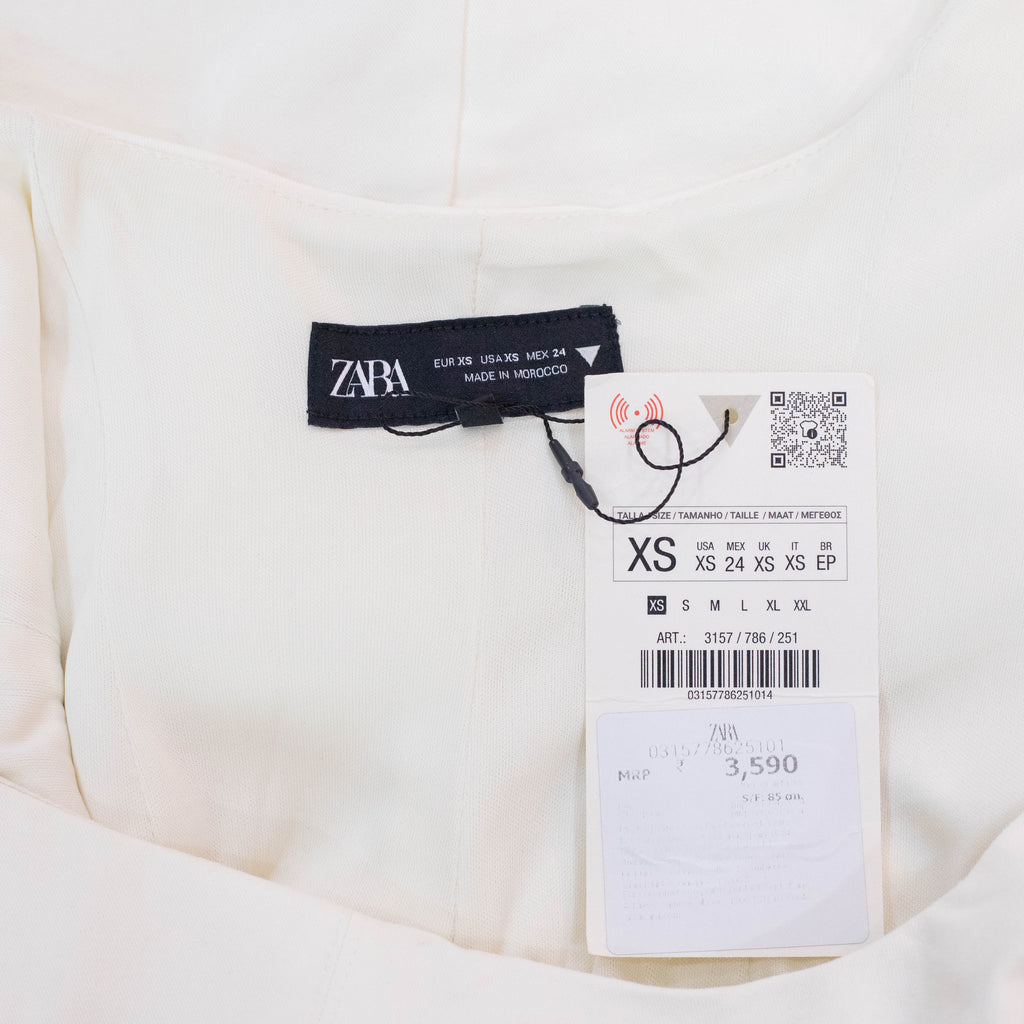 Zara Ivory Structured Mini Dress