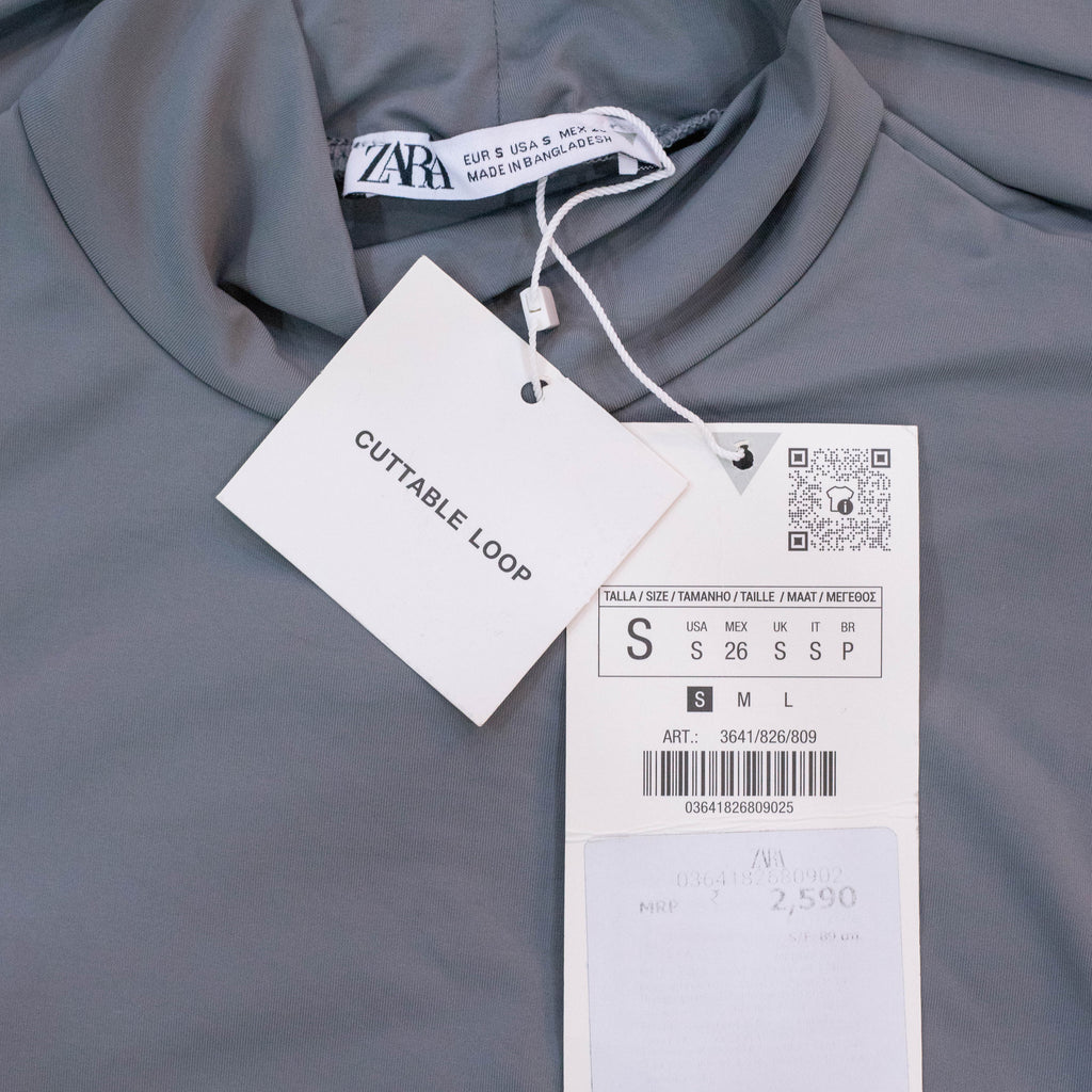 Zara Grey Ruched Cut-out Dress