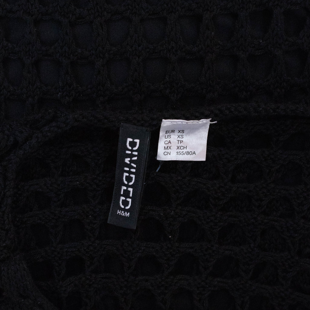 H&M Black Crochet Mini Dress