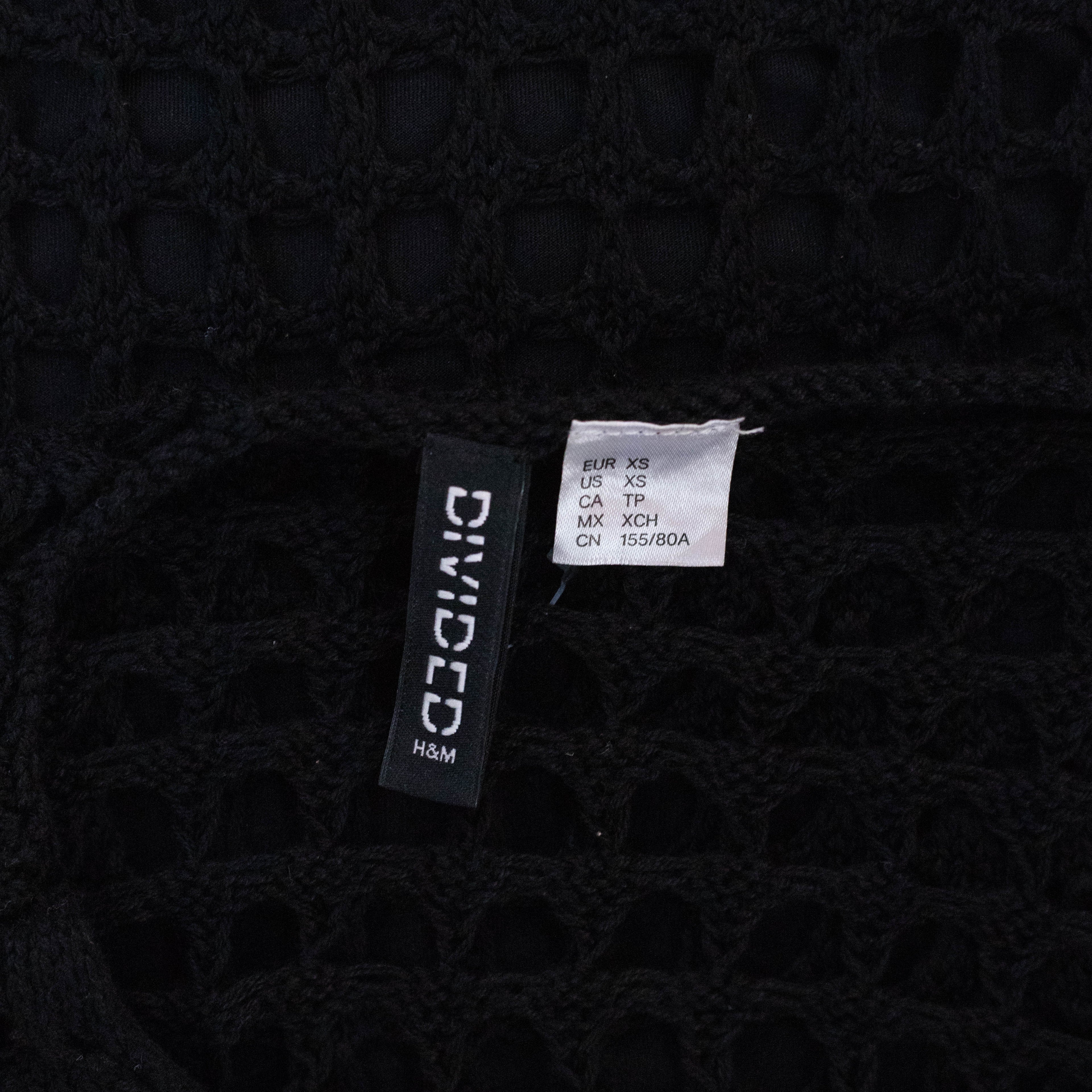 H&M Black Crochet Mini Dress
