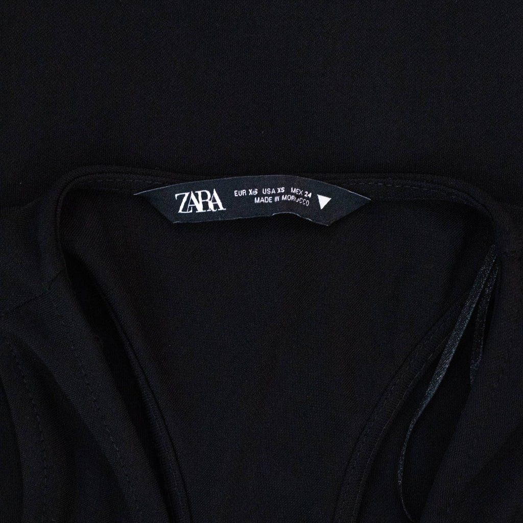 Zara Black Plunge Bodycon Dress