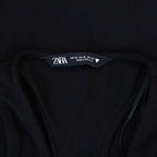 Zara Black Plunge Bodycon Dress