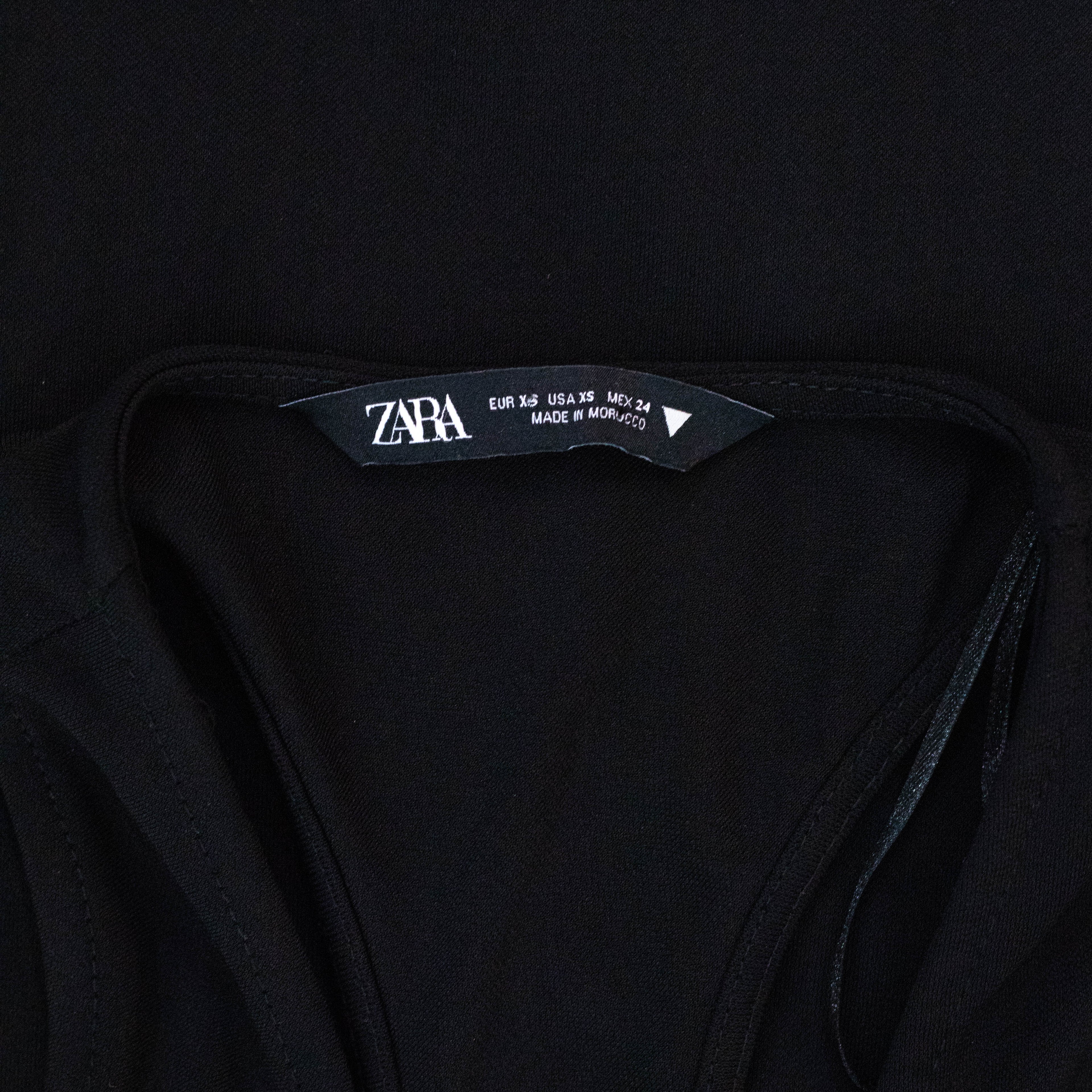 Zara Black Plunge Bodycon Dress