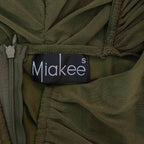 Miakee Olive Ruched Full Sleeve Mini Dress