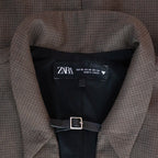 Zara Brown Tailored Formal Collar Mini Dress