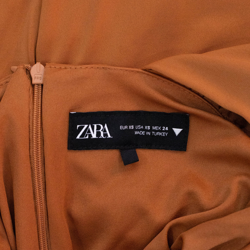 Zara Rust Keyhole Detail Cut-out Dress