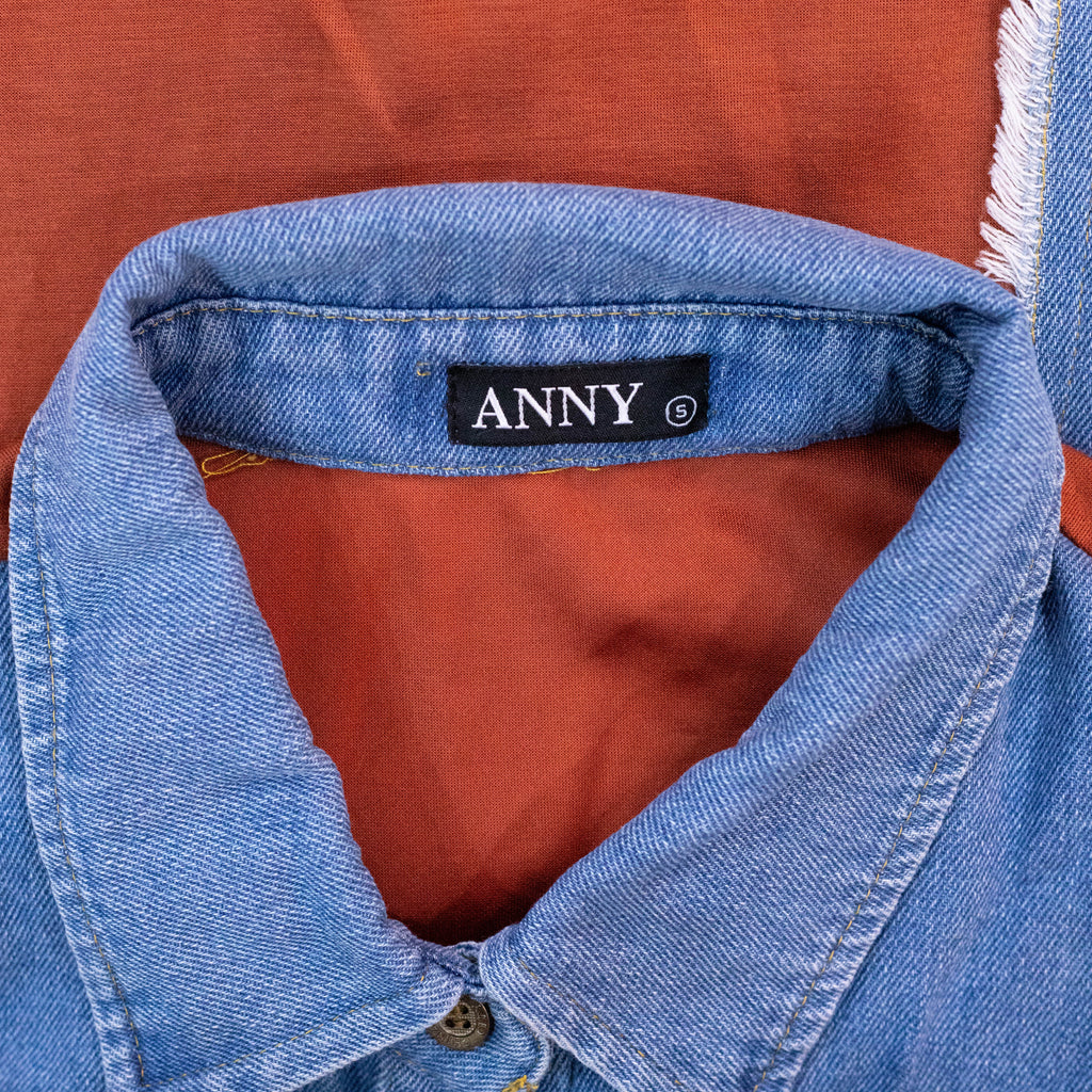 Style Anny Rhinestone Denim Block Co-ord Set