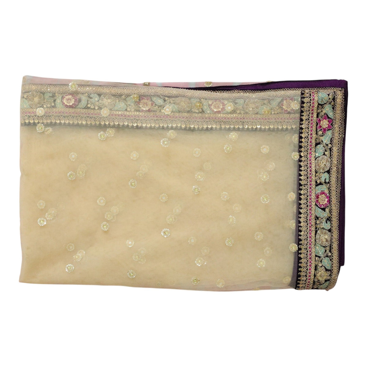 Black Anarkali Jacket in Antique Gold Floral Detailing with Dupatta