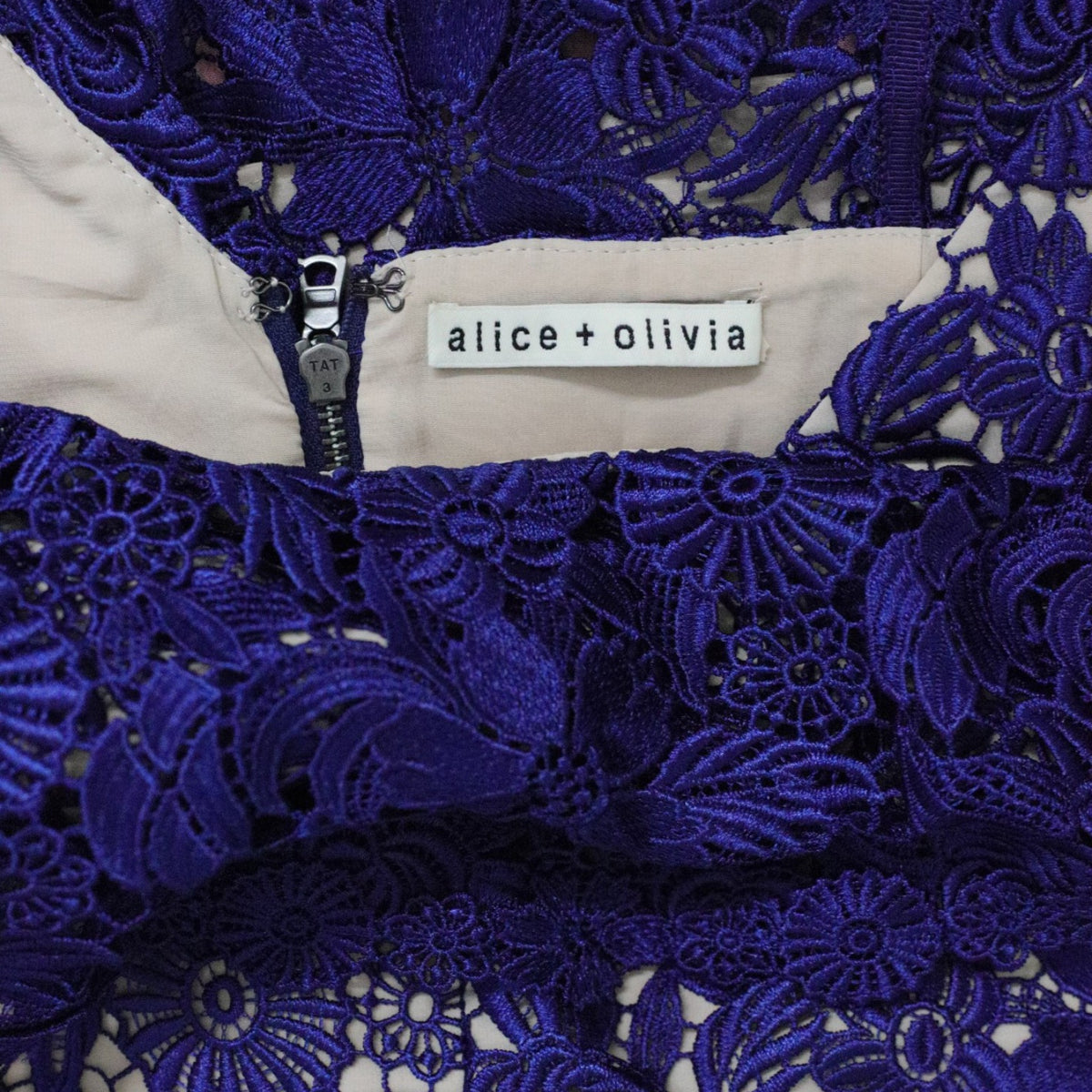 Alice + Olivia Florrie Ruffle Lace Midi Dress
