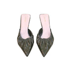 Pretty Little Thing Olive Ruched Low Heel Court Mule