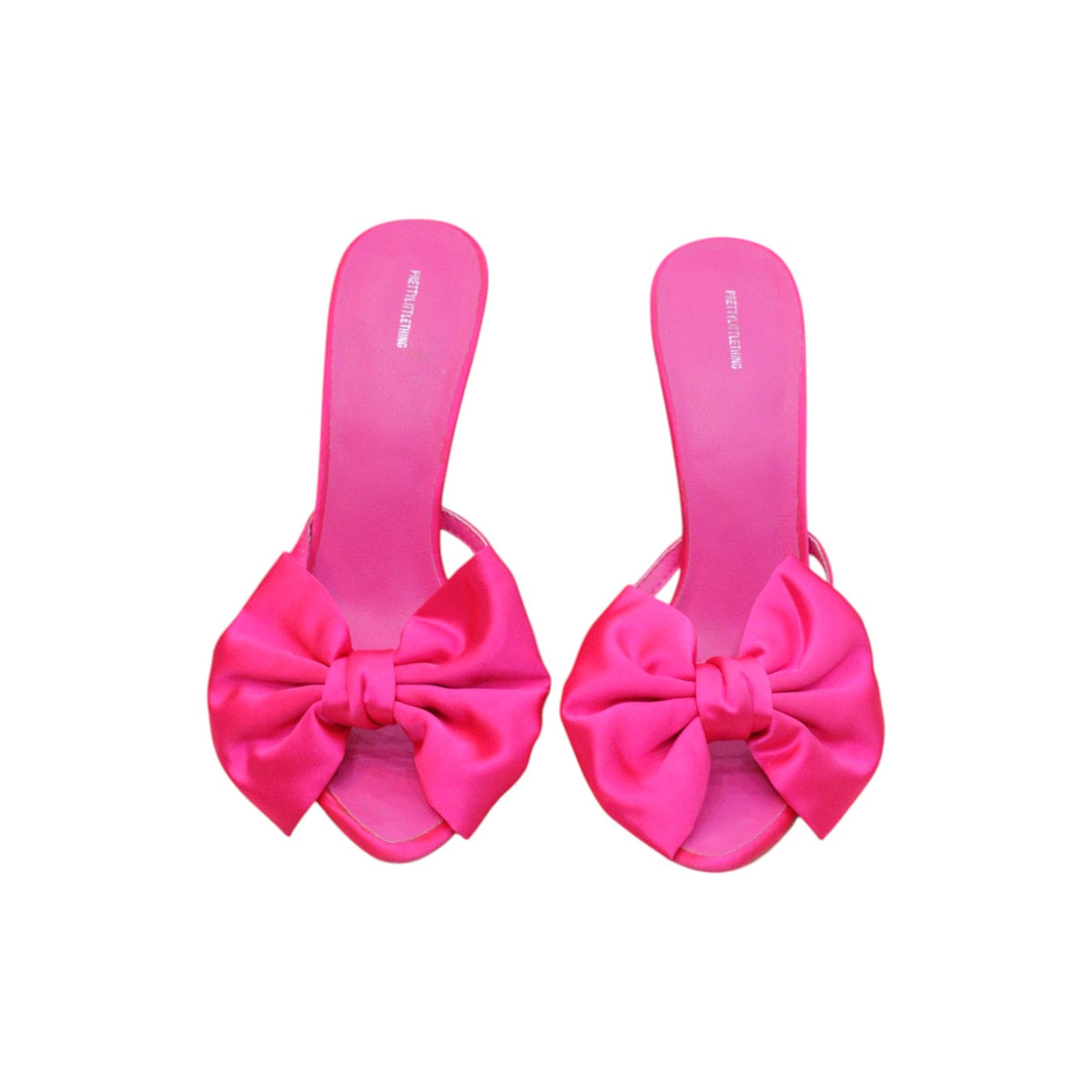 Pretty Little Thing Hot Pink Satin Bow Mules