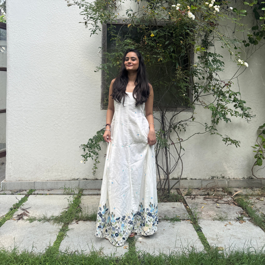 Afwah Elodie Embroidered Long Dress