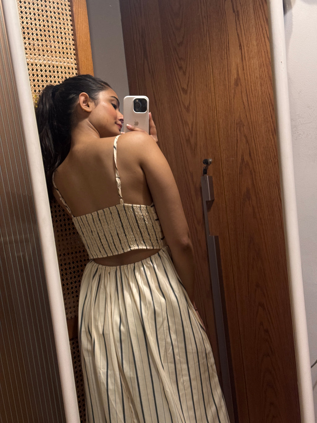 Newme Strappy Fit Flare Back Cutout Maxi Dress