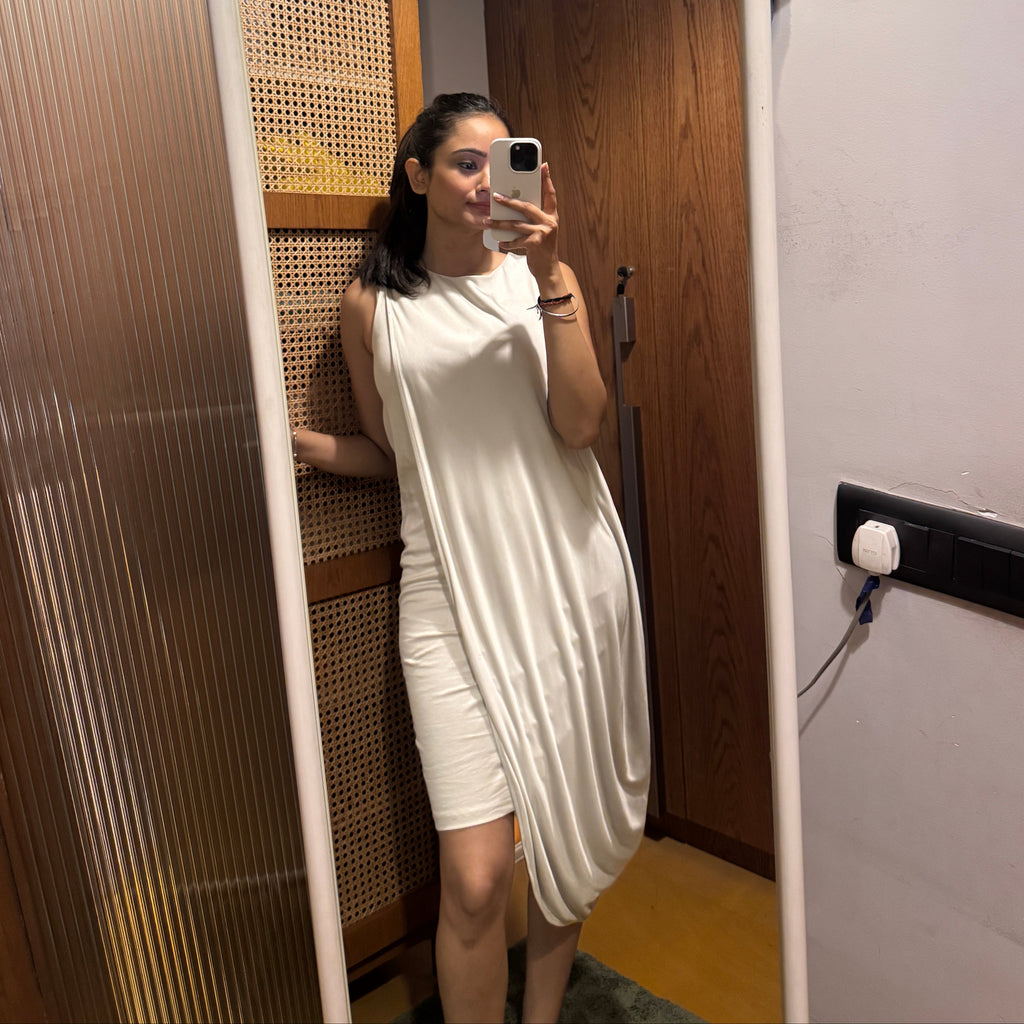 COS Asymmetric Draped Tank Dress
