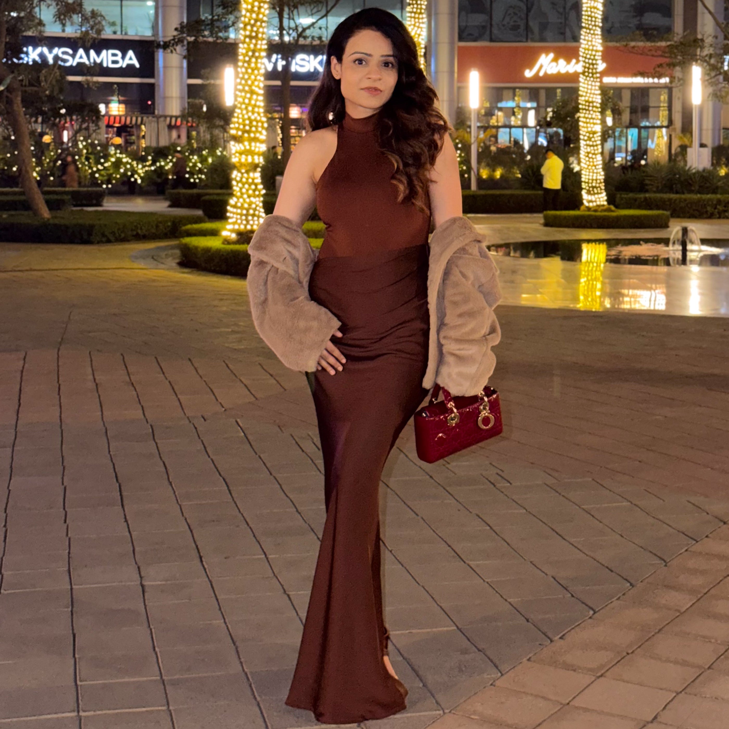 Miakee Coco Maxi Dress in Brown