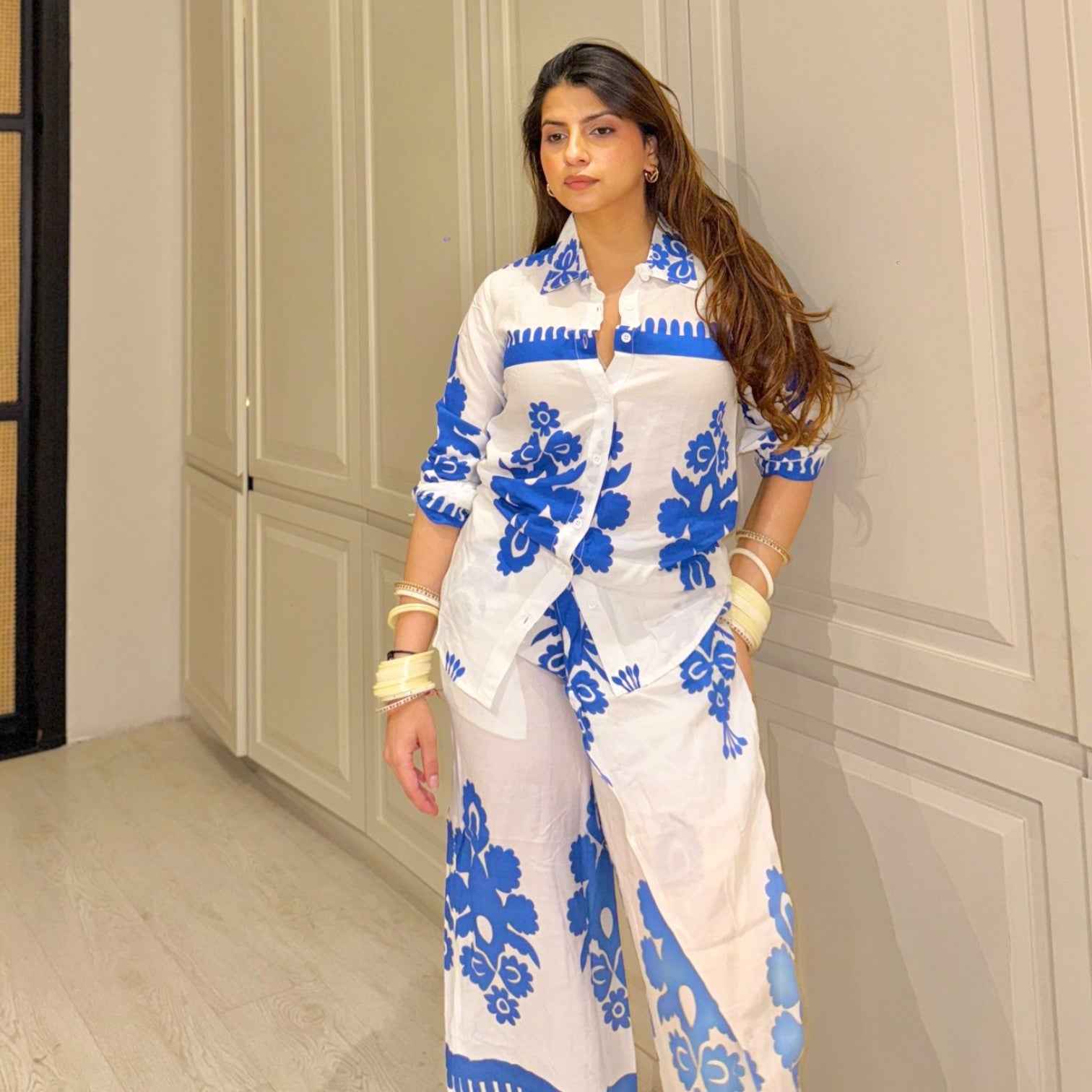 Vastra Maniaa Printed Baggy Co-ord Set for Women | Stylish Summer Wrap Palazzo Set