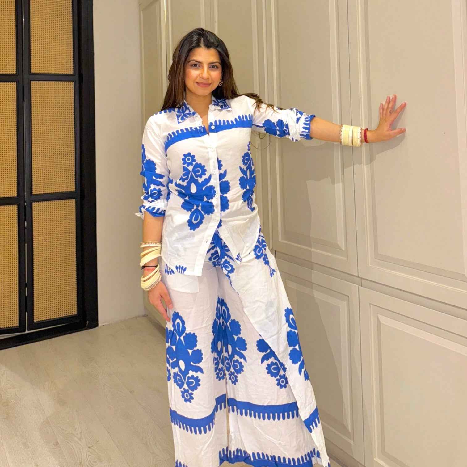 Vastra Maniaa Printed Baggy Co-ord Set for Women | Stylish Summer Wrap Palazzo Set