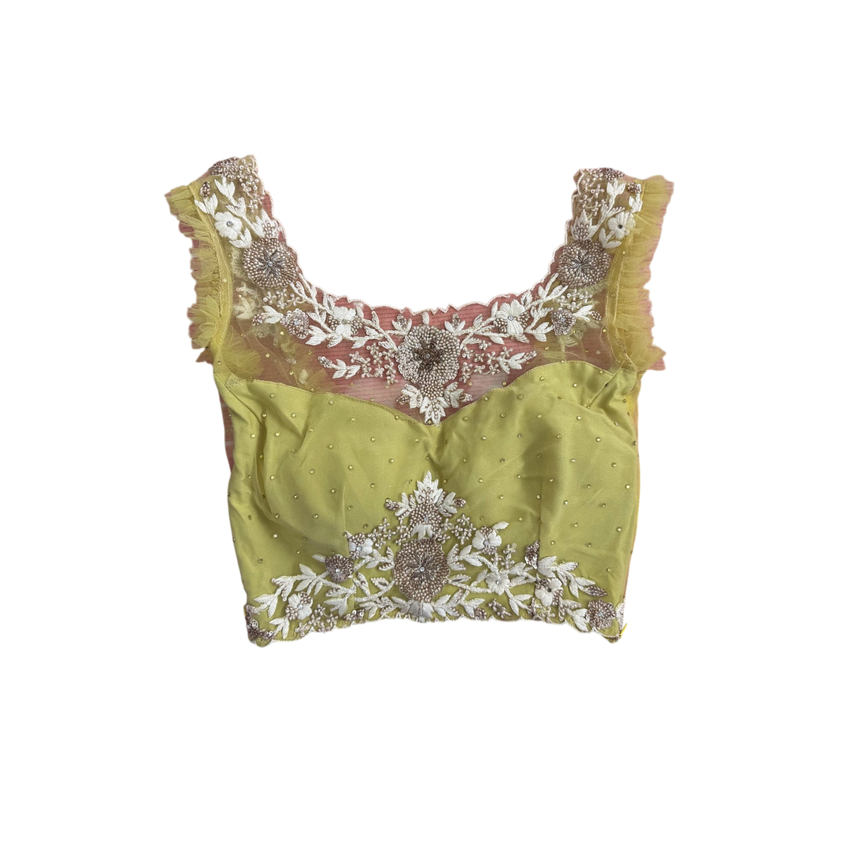 Yellow Floral Saree with Blouse