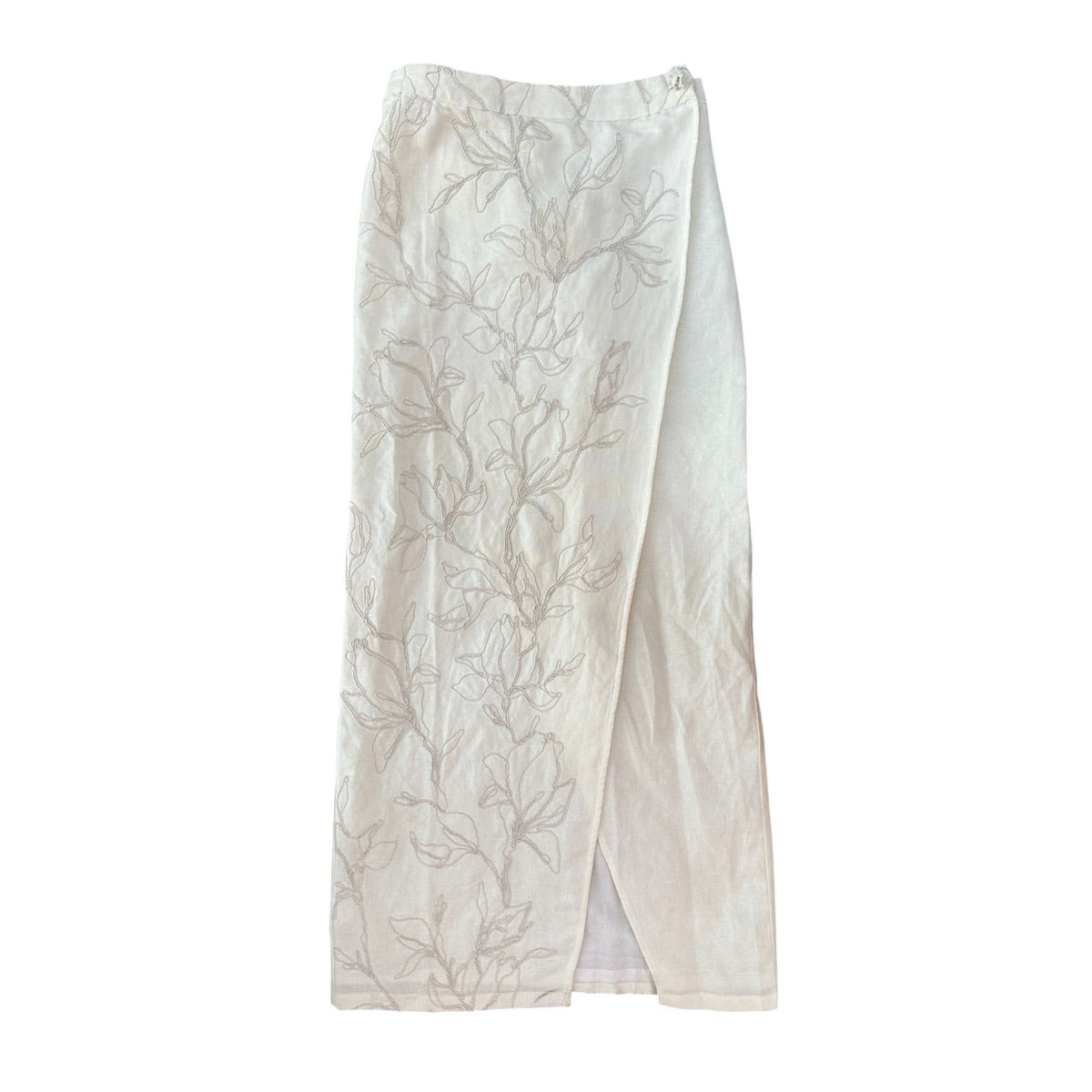 Contemponari Florence White Slit Skirt Set