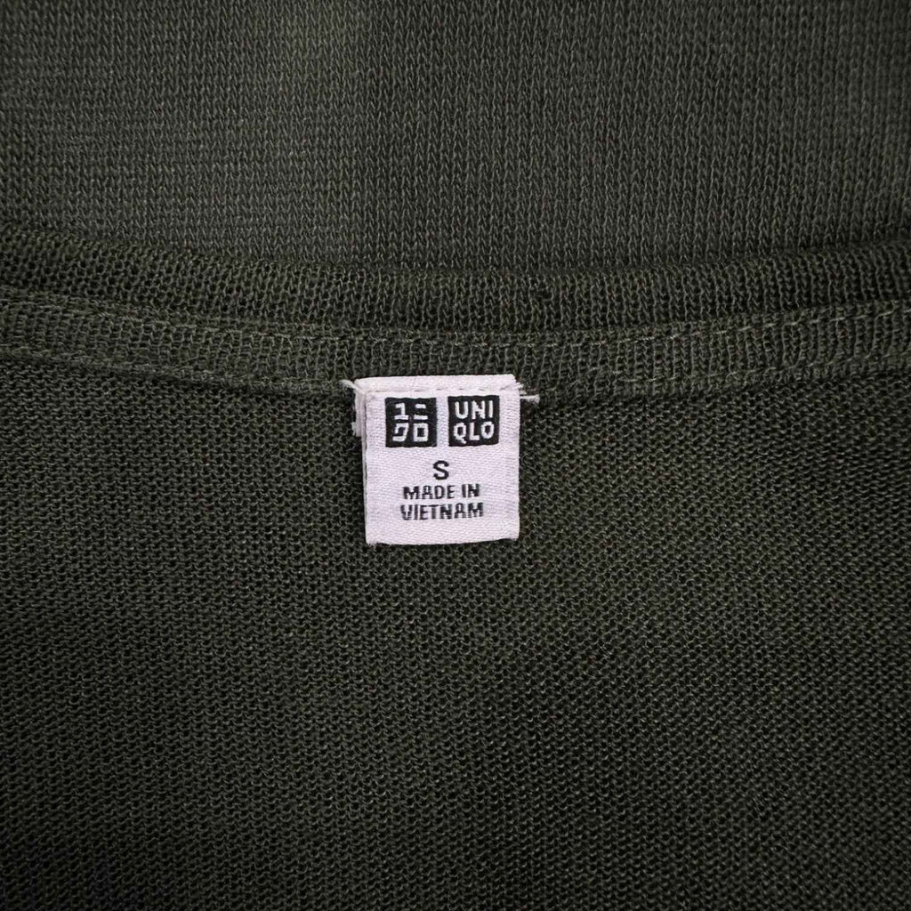 Uniqlo Olive Lightweight Open-Front Longline Cardigan