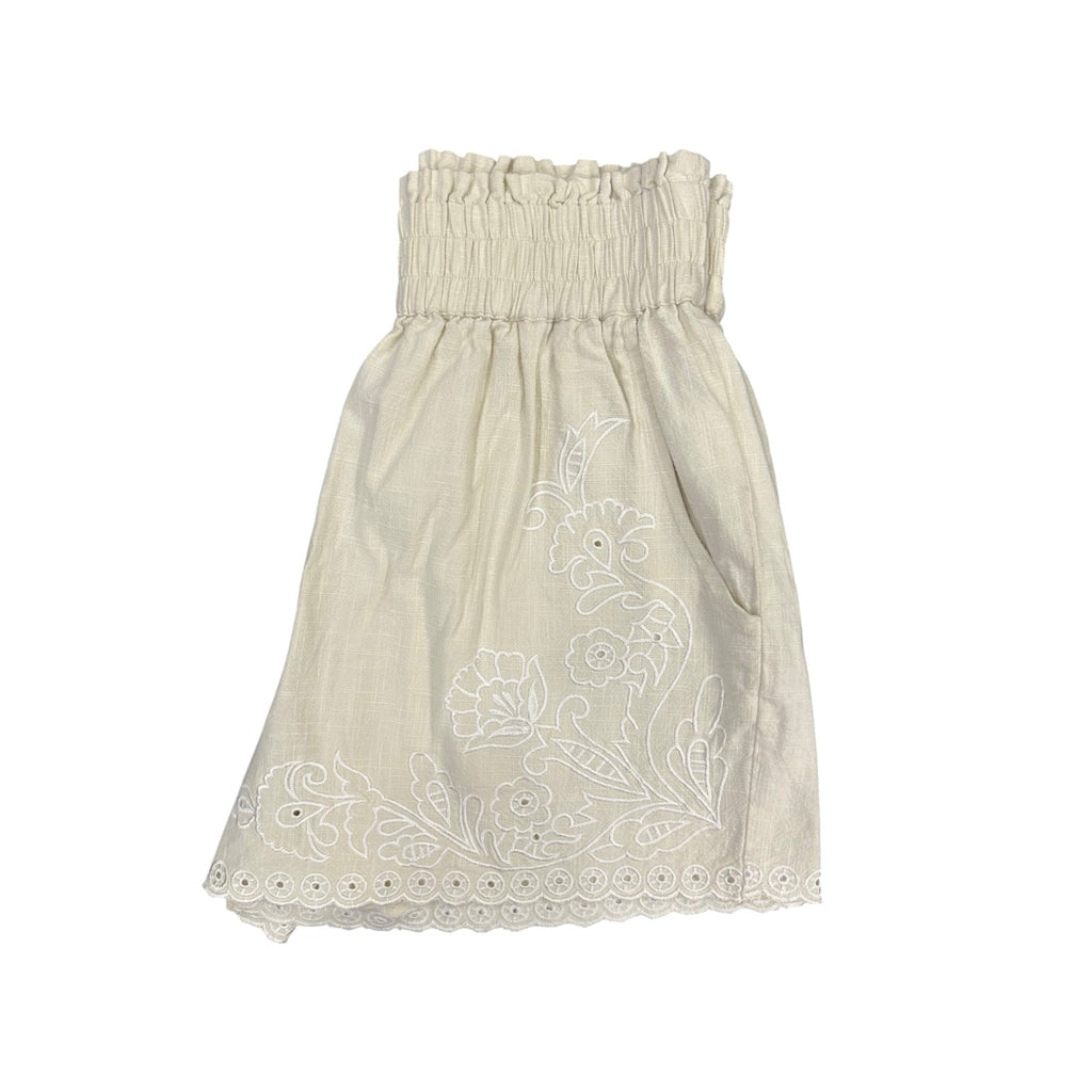 Style Island High Waisted Embroided Frida Shorts