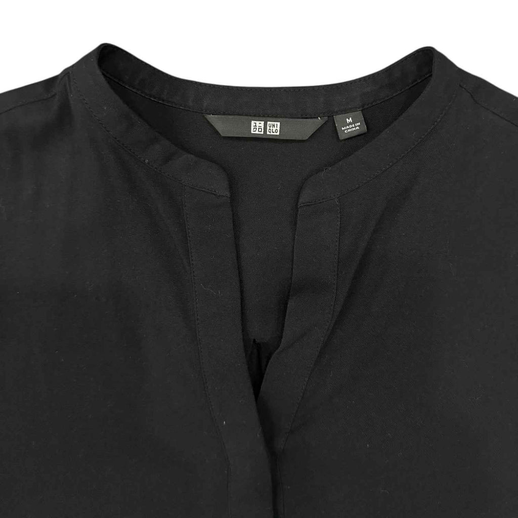 Uniqlo Black High Low Flowy Blouse