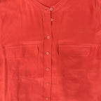 Massimo Dutti Mulberry Silk Blouse in Coral Red