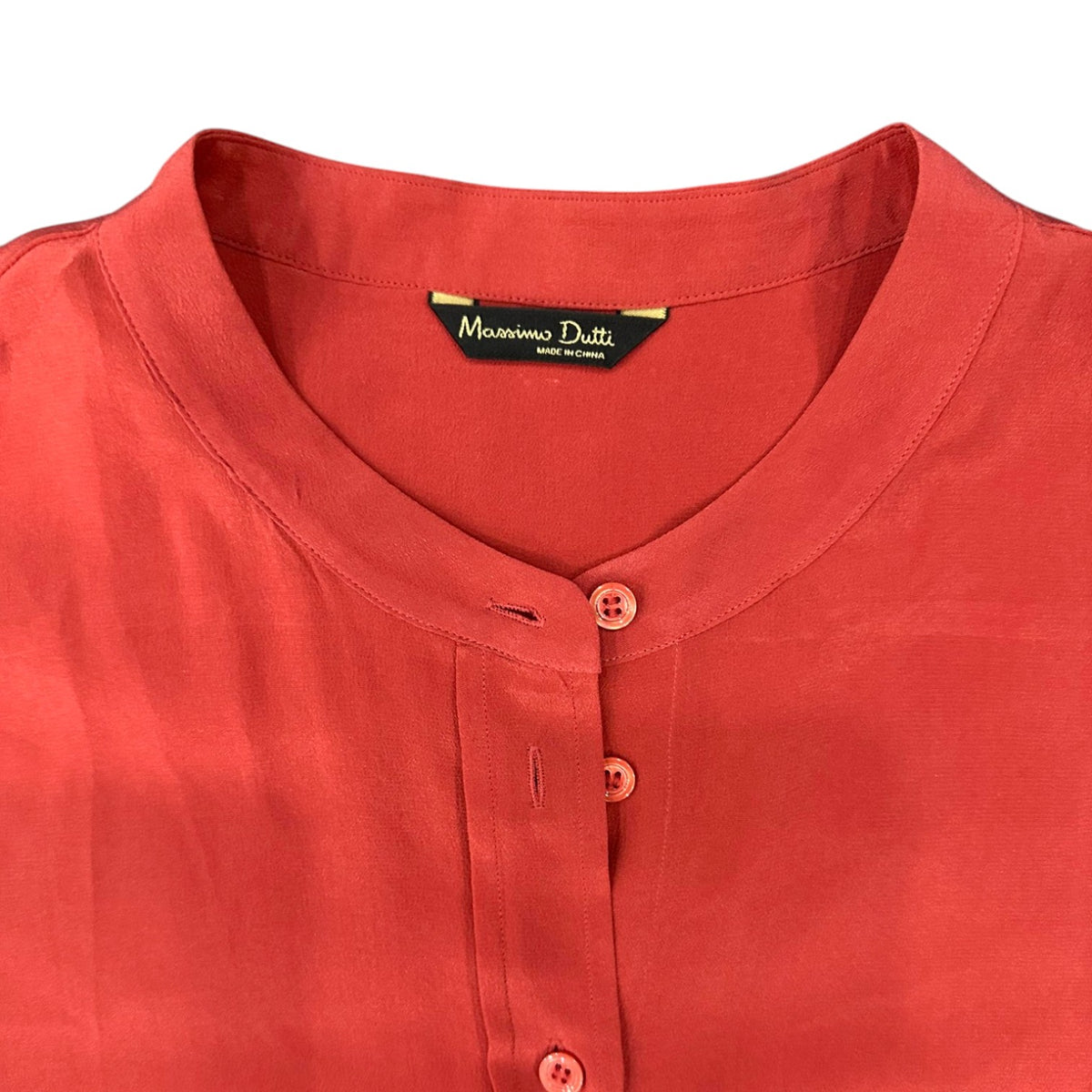 Massimo Dutti Mulberry Silk Blouse in Coral Red