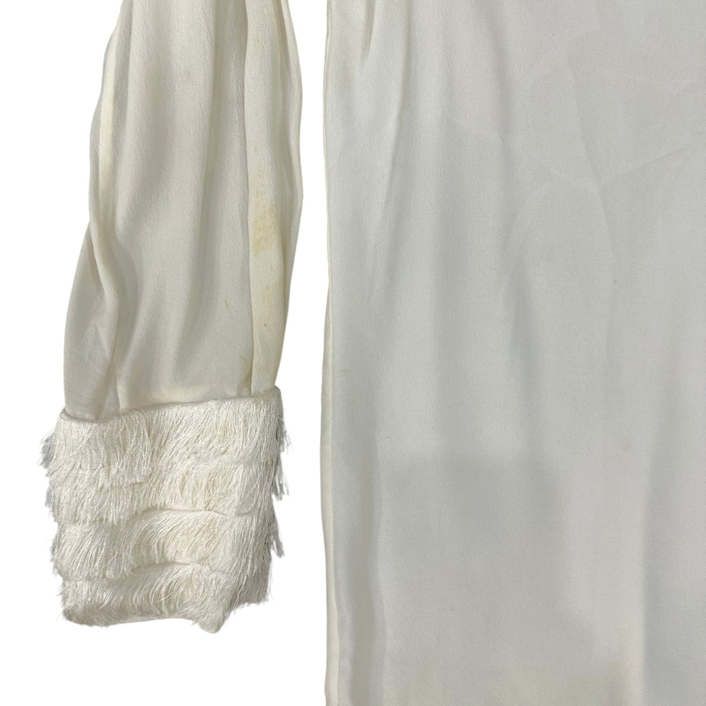 Massimo Dutti Flowing Shirt with Pleated Fringed Cuffs