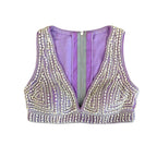 Vvani by Vani Vats Lilac Pearl Chandelier Lehenga Set