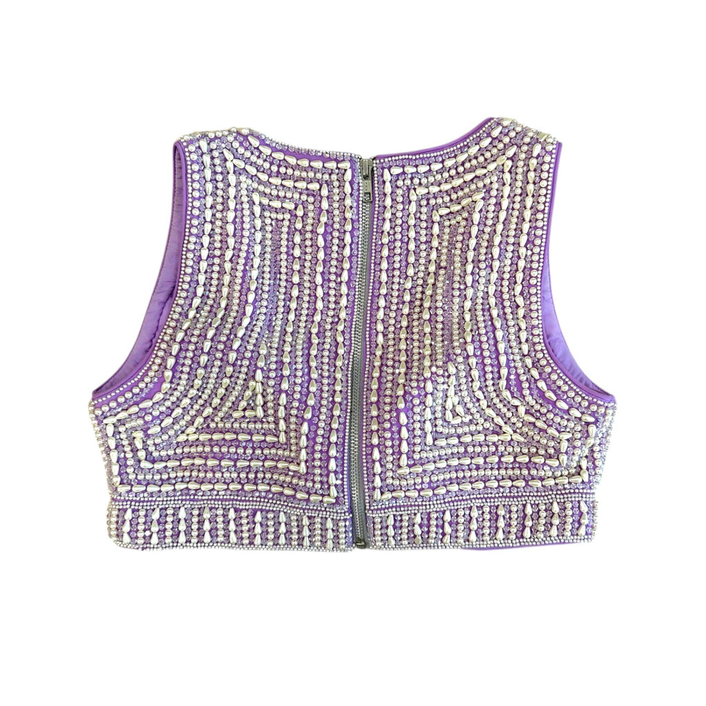 Vvani by Vani Vats Lilac Pearl Chandelier Lehenga Set