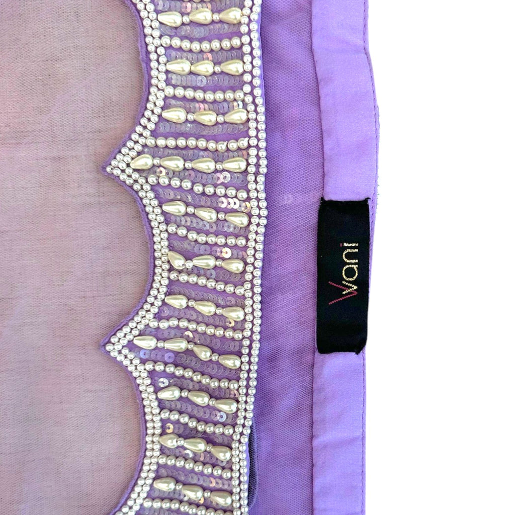 Vvani by Vani Vats Lilac Pearl Chandelier Lehenga Set