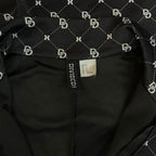 H&M Black Solid Monogram Print Unitard