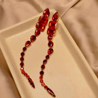 Red Stone Dangling Earrings