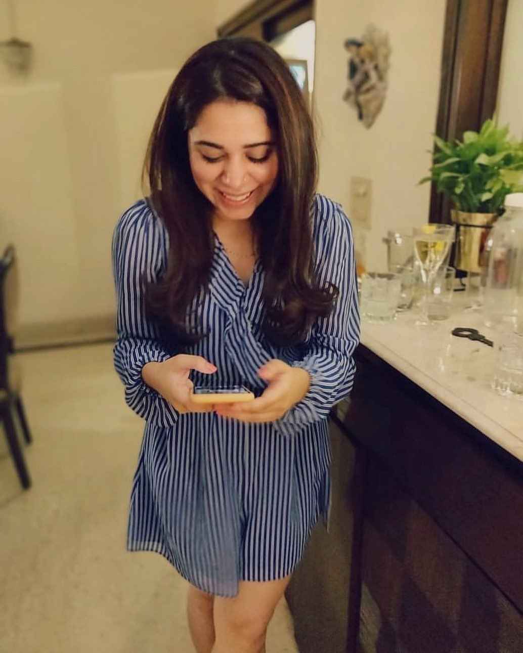 Micheal Kors Striped Blue and White Dress