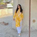 House Of Chikankari  Zainab Mulmul Printed Straight Kurta with Pants