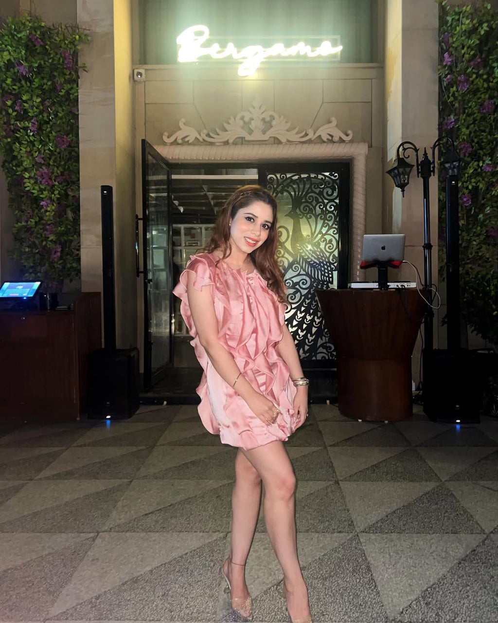 Urth Pink Ruffles Dress